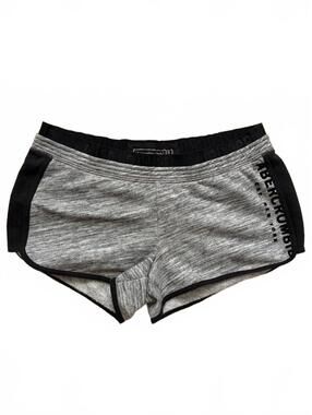 Y2K Abercrombie & Fitch Dolphin Shorts Womens XS Gray Fleece Black Trim Logo